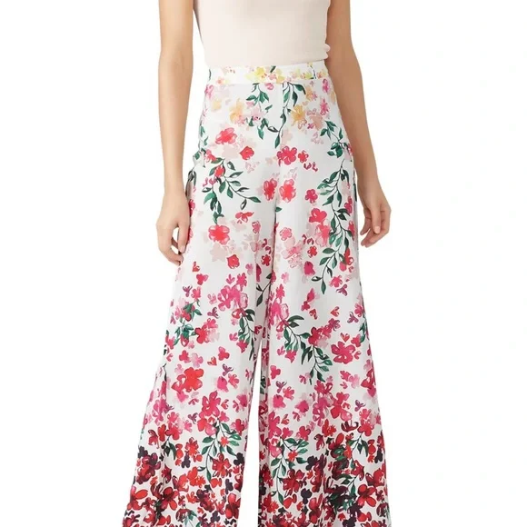 Marchesa Note Floral Wide Leg Pants Size 2 - Picture 3 of 6
